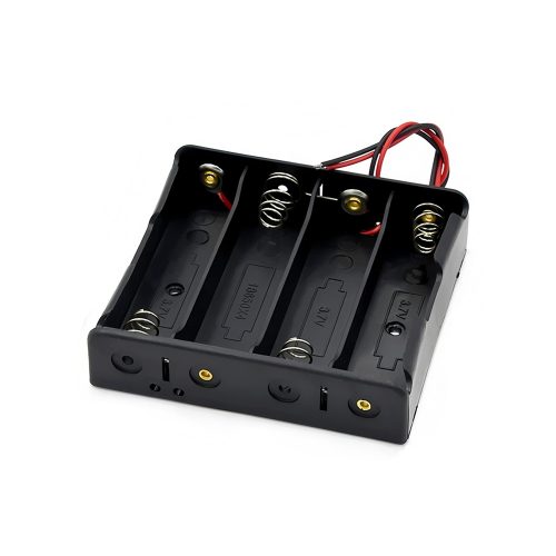 18650 Battery Holder With 150mm Lead Cable Without Cover, 4 Cells