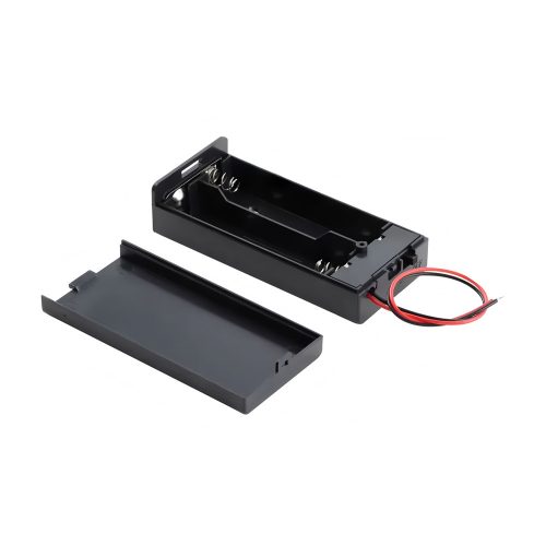 18650 Battery Holder With 150mm Lead Cable, With Cover & Switch, 2 Cells