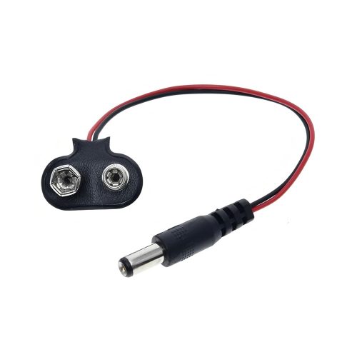 9V Battery Holder with 150mm Lead Cable & DC Connector, T Type