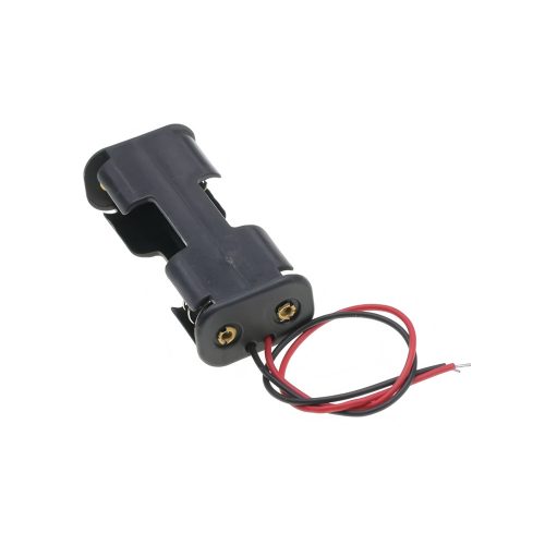 AA Battery Holder with 150mm Lead Cable, Without Cover, Back-to-Back, 2 Cells