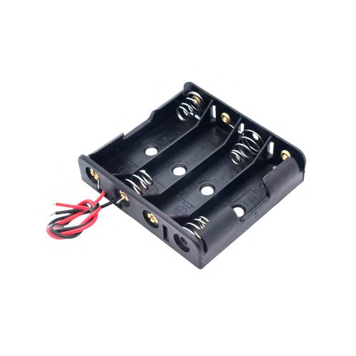 AA Battery Holder with 150mm Lead Cable, Without Cover, 4 Cells