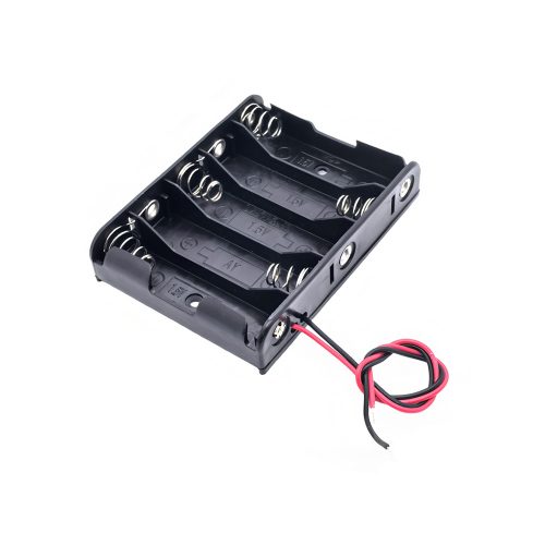 AA Battery Holder with 150mm Lead Cable, Without Cover, 5 Cells