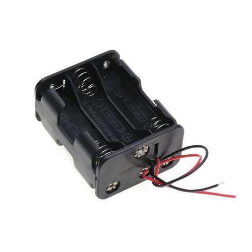 AA Battery Holder with 150mm Lead Cable, Without Cover, Back-to-Back, 6 Cells