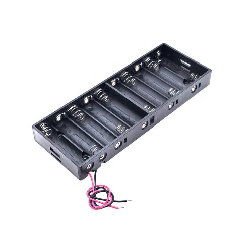 AA Battery Holder with 150mm Lead Cable, Without Cover, 10 Cells