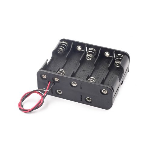 AA Battery Holder with 150mm Lead Cable, Without Cover, Back-to-Back, 10 Cells