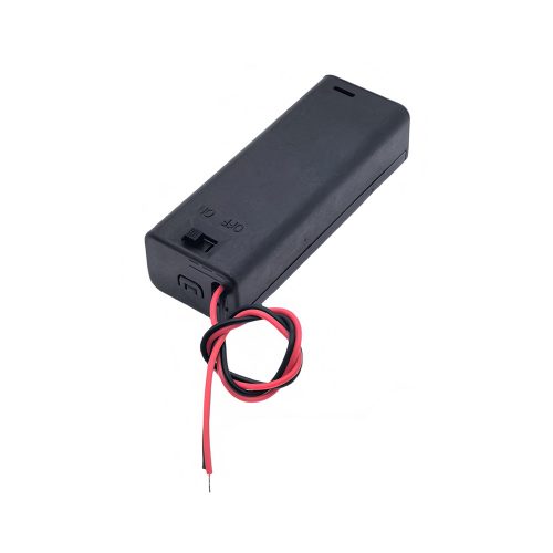 AA Battery Holder with 150mm Lead Cable, With Cover & Switch, 1 Cell