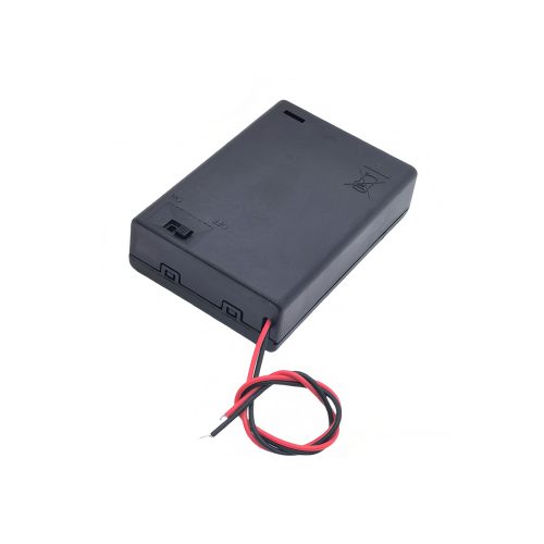 AA Battery Holder with 150mm Lead Cable, With Cover & Switch, 3 Cells