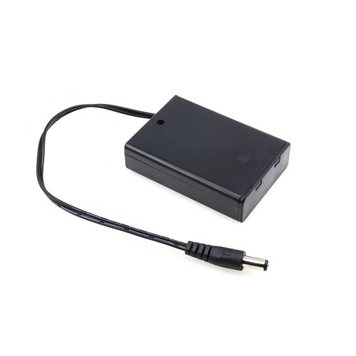 AA Battery Holder with 150mm Lead Cable, With Cover & Switch & DC Connector, 3 Cells