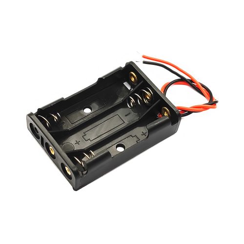 AAA Battery Holder with 150mm Lead Cable, Without Cover, 3 Cells