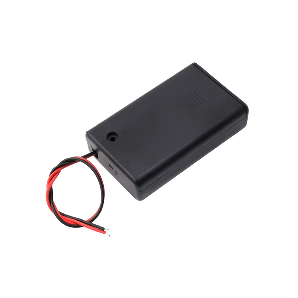 AAA Battery Holder with 150mm Lead Cable, With Cover & Switch, 3 Cells