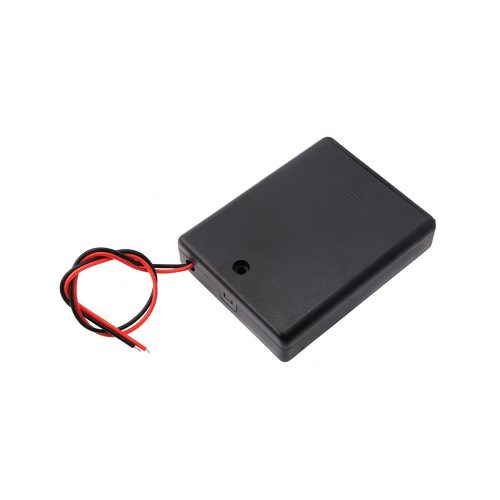 AAA Battery Holder with 150mm Lead Cable, With Cover & Switch, 4 Cells