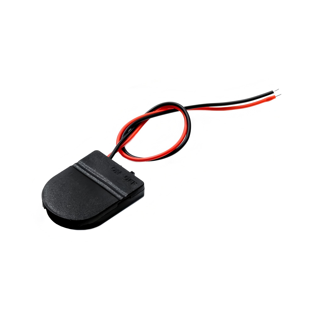 CR2032 Battery Holder with 150mm Lead Cable & Switch, 1 Cell