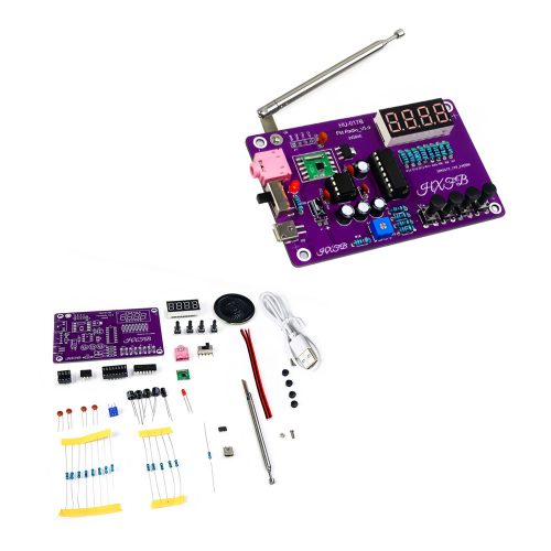 FM Radio Electronic Kit V5.0 for DIY Soldering Practice, Without Case
