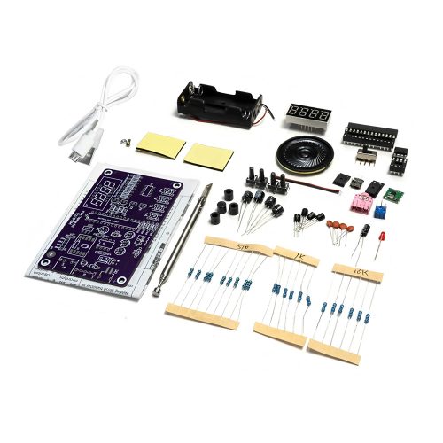 FM Radio Electronic Kit V4.0 for DIY Soldering Practice, Without Case
