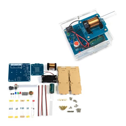 High Voltage Electromagnetic Railgun Kit for DIY Soldering Practice, With Case