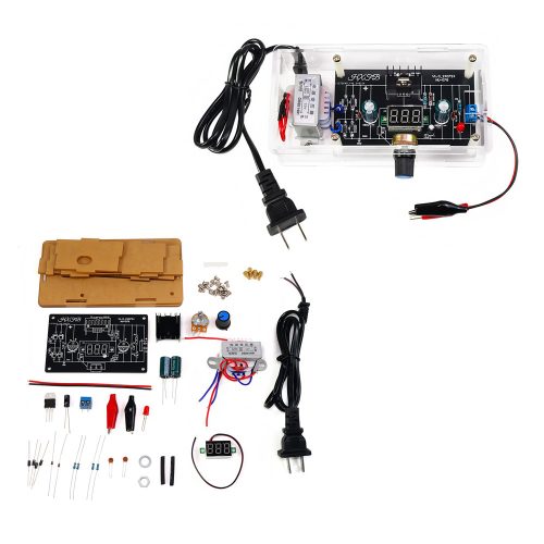 LM317 Adjustable Power Supply Module Electronic Kit for DIY Soldering Practice, US Plug/110V