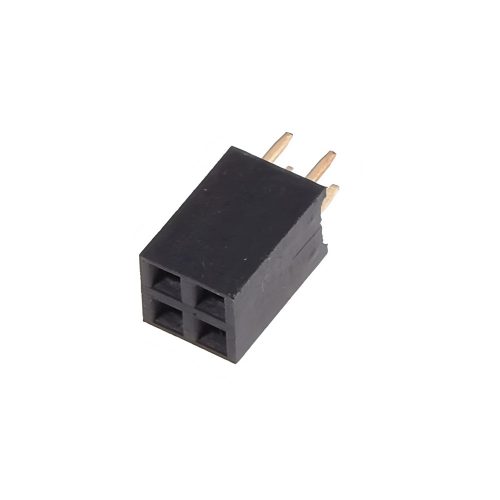 Straight Through Hole PCB Socket, 4 Contact, 2.54 mm Pitch, 2 Row