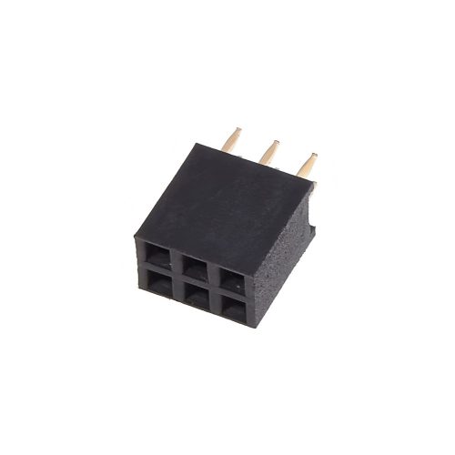 Straight Through Hole PCB Socket, 6 Contact, 2.54 mm Pitch, 2 Row