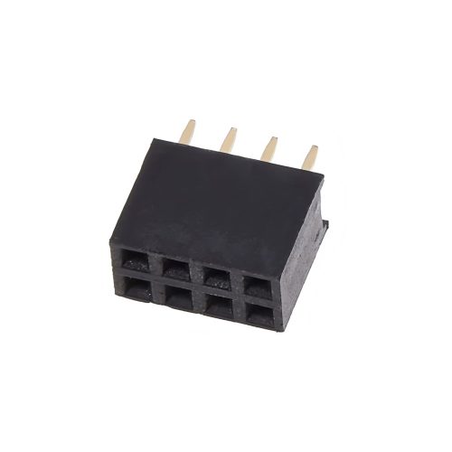Straight Through Hole PCB Socket, 8 Contact, 2.54 mm Pitch, 2 Row