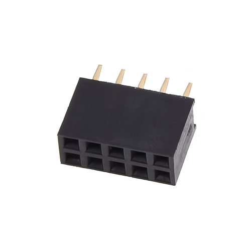 Straight Through Hole PCB Socket, 10 Contact, 2.54 mm Pitch, 2 Row