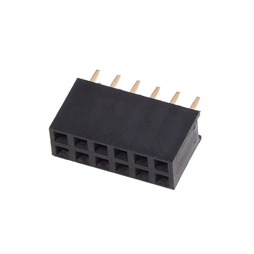 Straight Through Hole PCB Socket, 12 Contact, 2.54 mm Pitch, 2 Row
