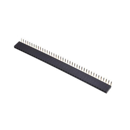 Straight Through Hole PCB Socket, 40 Contact, 2.54 mm Pitch, 1 Row, Right Angle Header