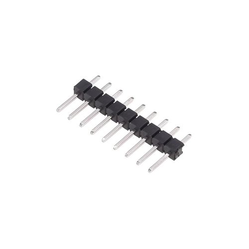 Straight Through Hole Pin Header, 9 Contact, 2.54 mm Pitch, 1 Row, Black