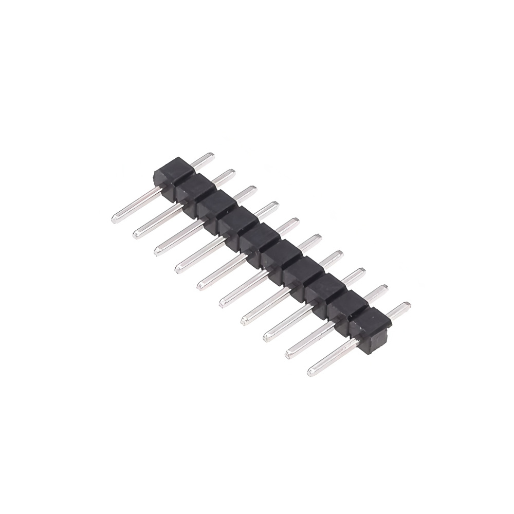 Straight Through Hole Pin Header, 10 Contact, 2.54 mm Pitch, 1 Row, Black