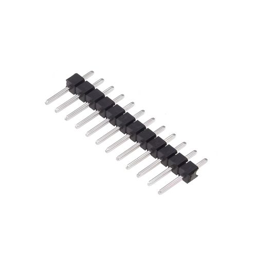 Straight Through Hole Pin Header, 12 Contact, 2.54 mm Pitch, 1 Row, Black