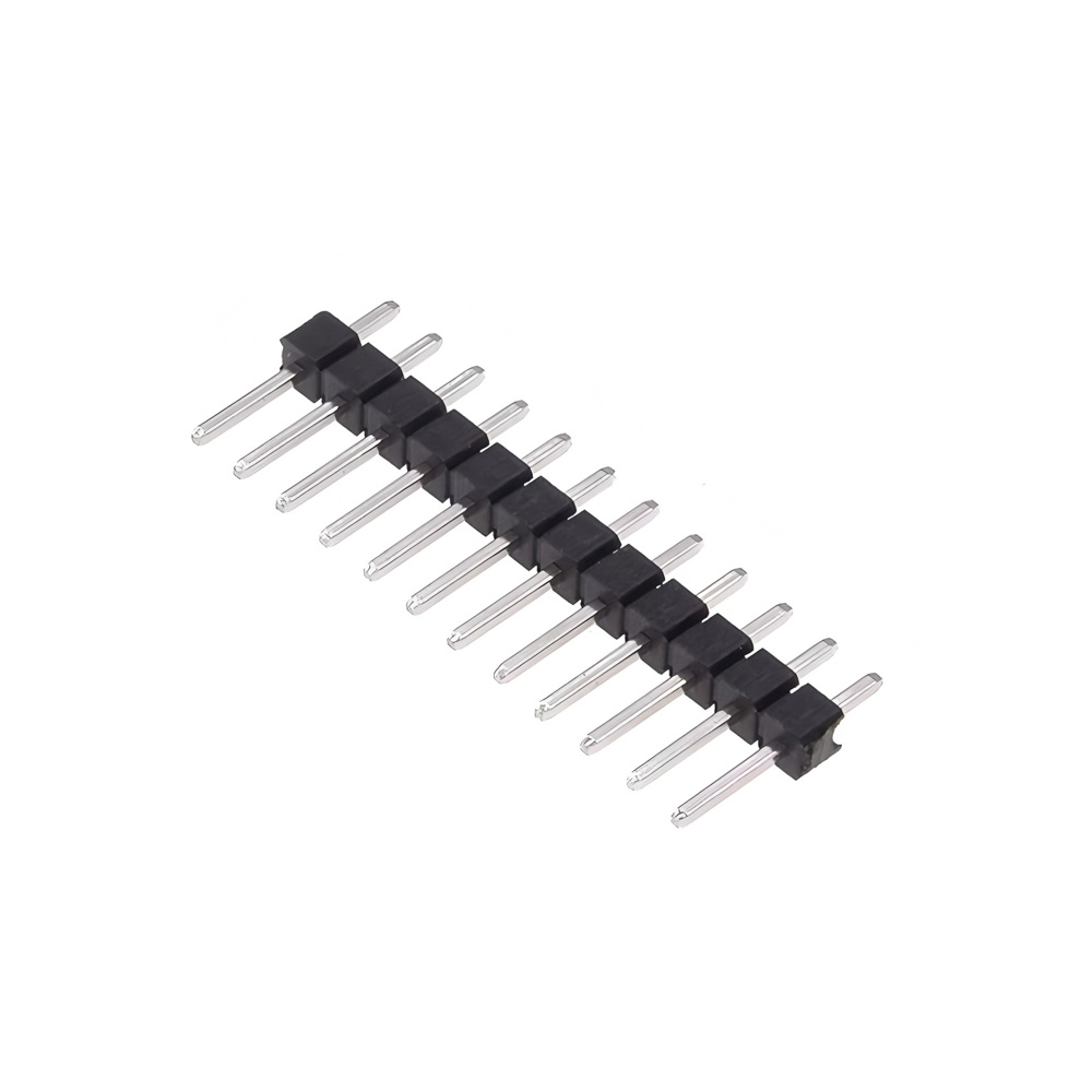 Straight Through Hole Pin Header, 12 Contact, 2.54 mm Pitch, 1 Row, Black