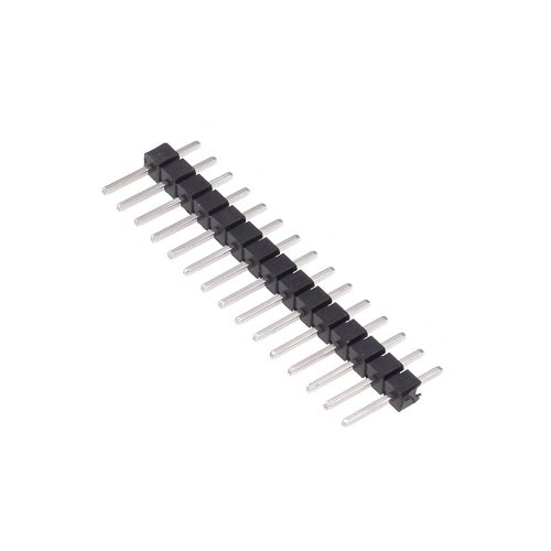 Straight Through Hole Pin Header, 15 Contact, 2.54 mm Pitch, 1 Row, Black